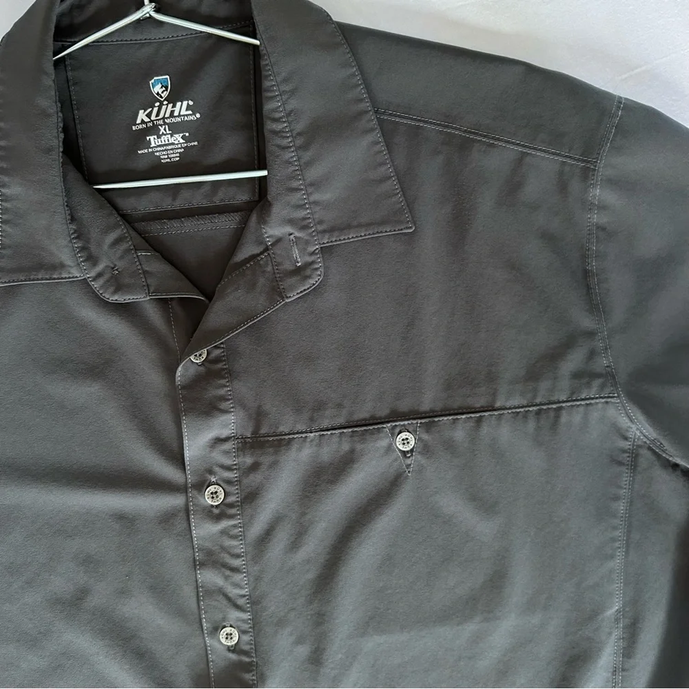 Kuhl Shirt Mens XL Gray Short Sleeve Button Up Outdoor Hiking Lightweight - Picture 3 of 8